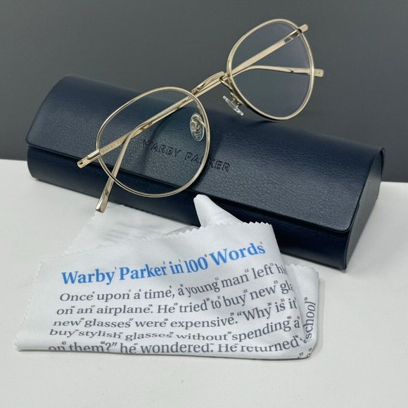 Warby Parker Eyeglasses Ezra M 2403 Gold Round Metal Frame Japan 51[]20 145 - Picture 1 of 12